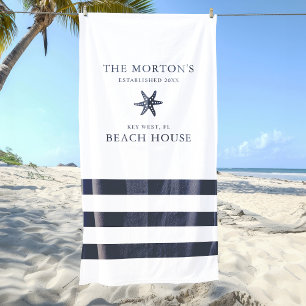 Nautical Starfish Family Beach House Towel