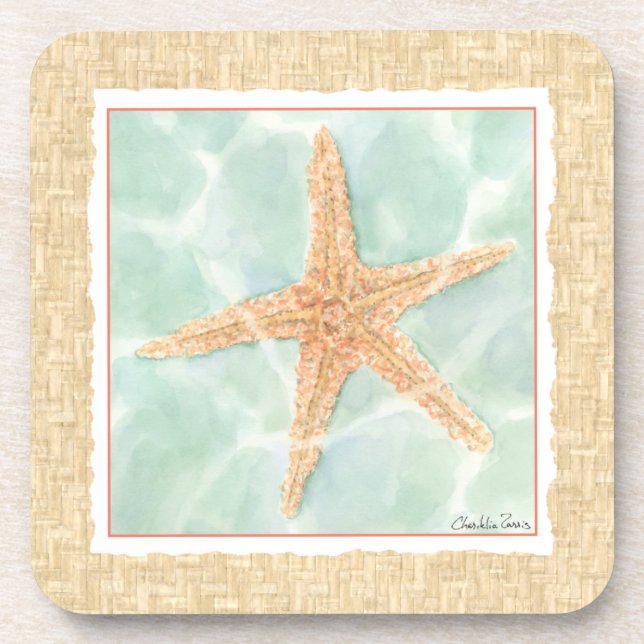 Nautical Starfish in Water Coaster (Front)
