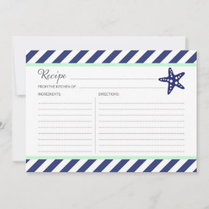 Nautical Starfish Recipe Card