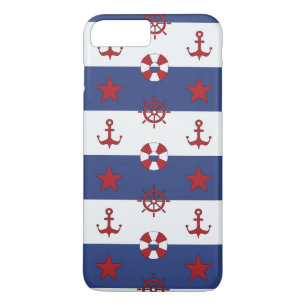 Nautical Stars And Stripes Pattern iPhone 8 Plus/7 Plus Case