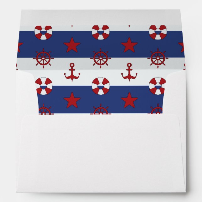 Nautical Stars And Stripes Pattern Envelopes (Back (Bottom))