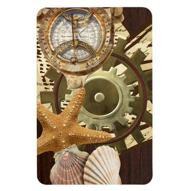 Nautical Steampunk Gears Magnet (Vertical)