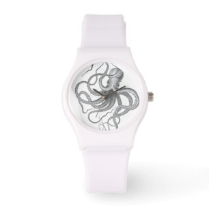 Nautical steampunk octopus vintage kraken drawing watch