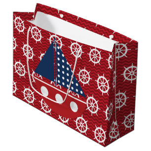 Nautical Steering Wheel Large Gift Bag
