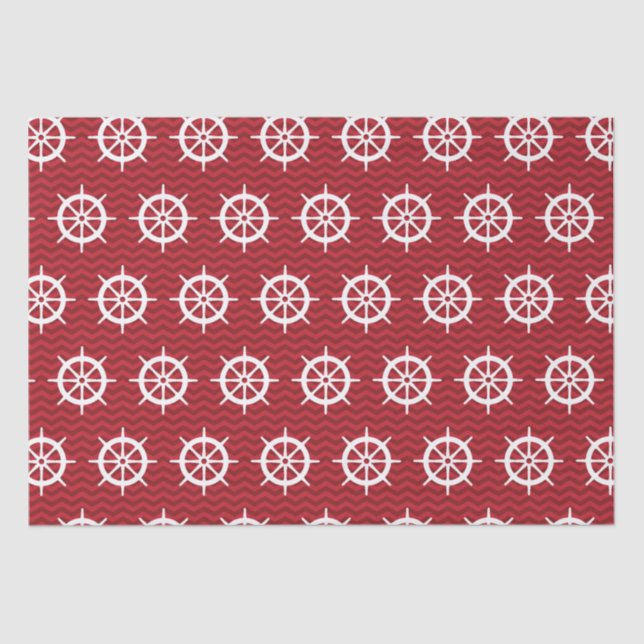 Nautical Steering Wheel Tissue Paper (Front)