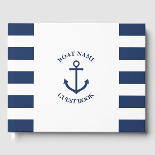 Nautical Striped Boat or House Guest Book
