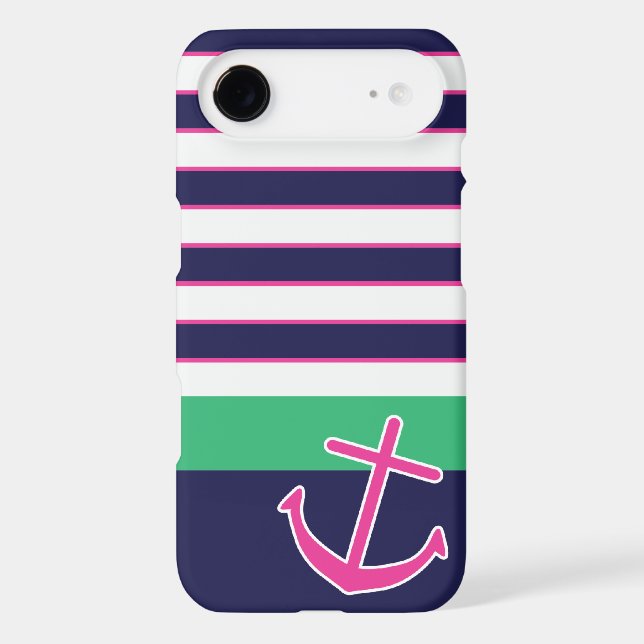 Nautical Stripes and Anchor iPhone 6 case (Back)