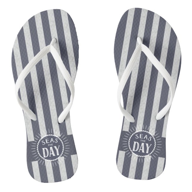 Nautical Stripes and Seas the Day Sunburst Jandals (Footbed)