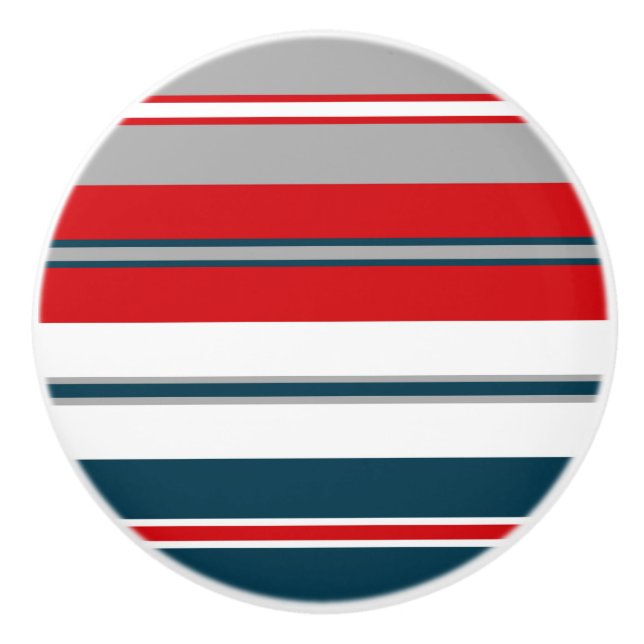 Nautical stripes ceramic knob (Front)
