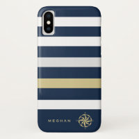 nautical stripes compass monogram