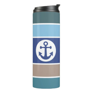 Nautical Stripes custom monogram tumbler