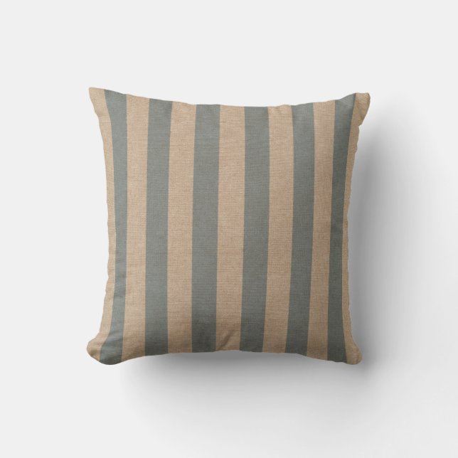 Nautical Stripes in Beach Blue 2 Cushion (Front)