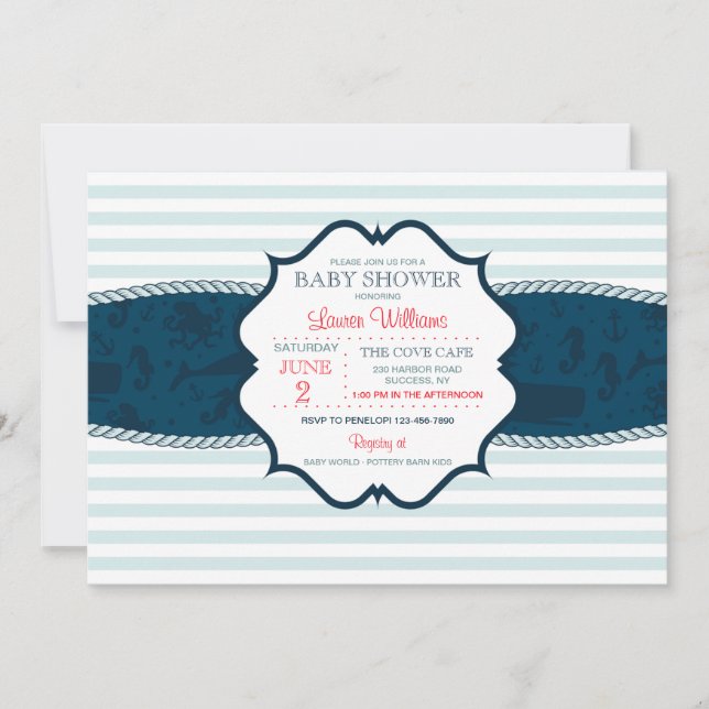 Nautical Stripes Invitation (Front)