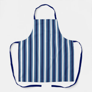 Nautical Stripes Navy Smokey Blue Crisp White  Apron