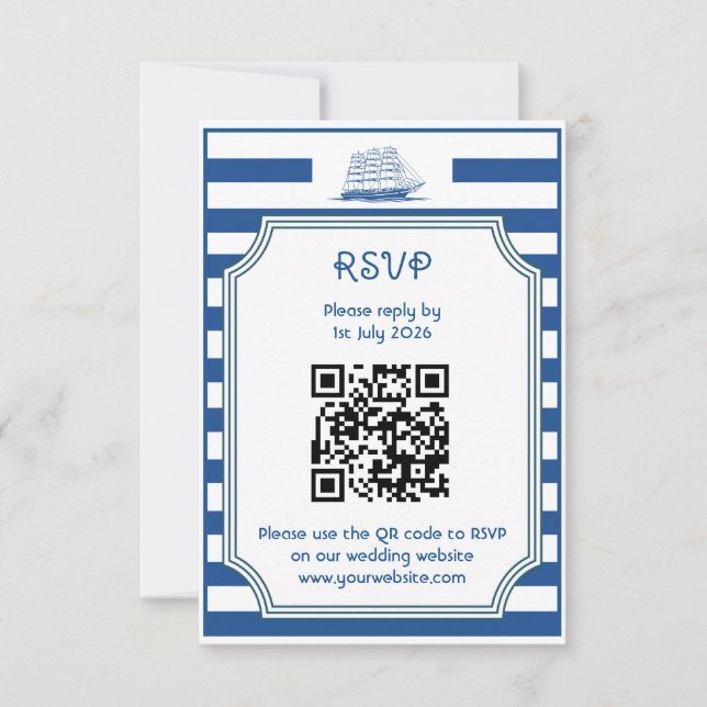 Nautical Stripes - RSVP card (Front)