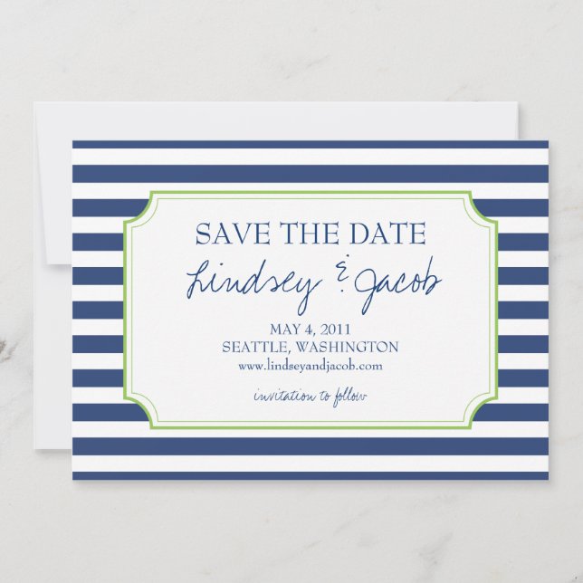 Nautical Stripes Save the Date (Front)
