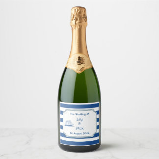Nautical stripes - sparkling wine label