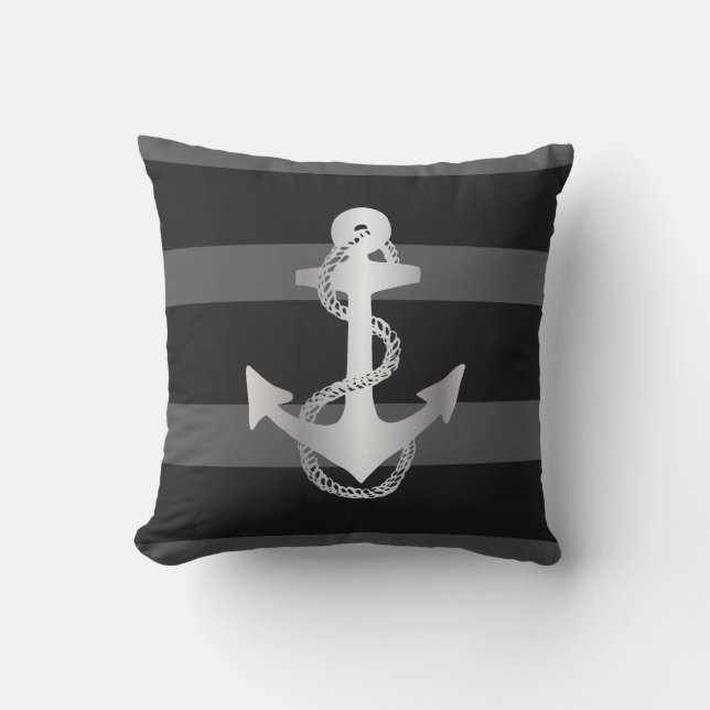nautical STRIPES WITH ANCHOR | Cushion (Front)