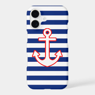 Nautical Style Anchor Graphic on Stripes
