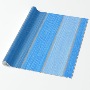 Nautical style blue painted wood wrapping paper