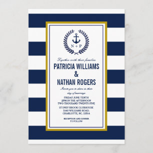 Nautical Style Bold Stripes Wedding Invitation