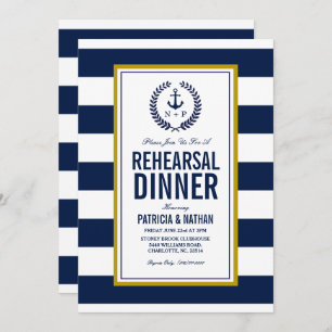 Nautical Style Rehearsal Dinner Invitation