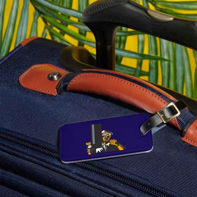 Nautical Submarine Captain Using Periscope  Luggage Tag (Creator Uploaded)