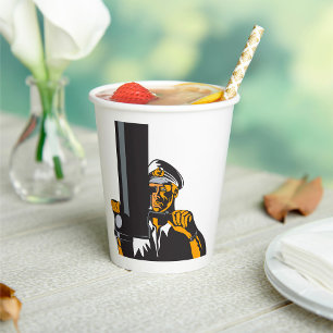 Nautical Submarine Captain Using Periscope Paper Cups