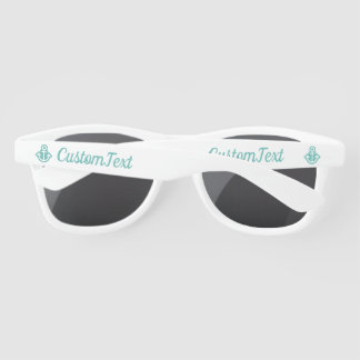 Nautical Teal Anchor Custom Sunglasses