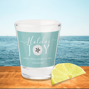 Nautical Teal Joy Sand dollar Shot Glass