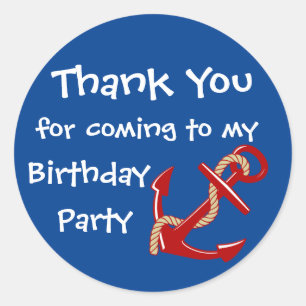 Nautical Thank You Classic Round Sticker