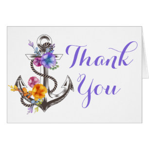 Nautical Thank You Floral Anchor Beach Wedding