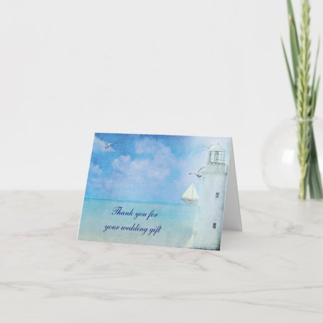 Nautical Thank You for wedding gift Card (Front)
