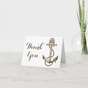 Nautical Thank You Ship Anchor Wedding / Party Card