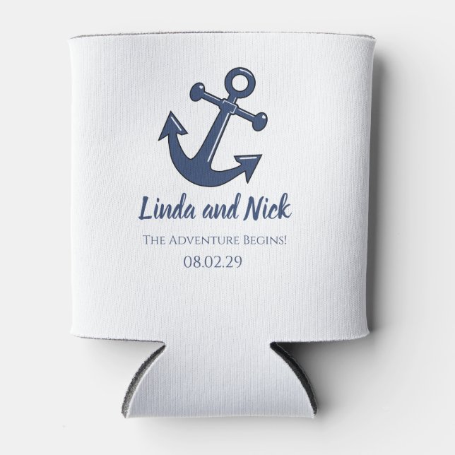 Nautical The Adventure Begins Can Cooler Favours (Front)