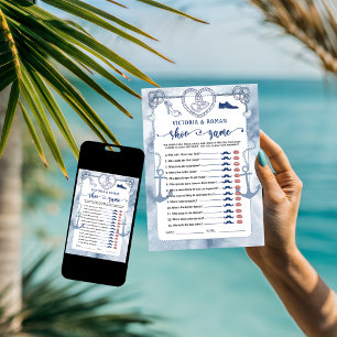 Nautical The Shoe Game Bridal Shower Wedding Card