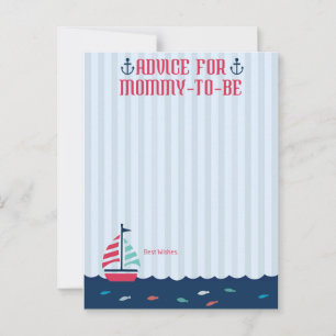 Nautical Theme - Advice card for Mummy-to-be