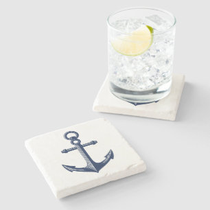 Nautical Theme Anchor Stone Coaster
