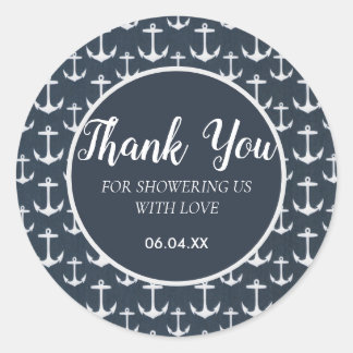 nautical Theme baby shower Ocean Sailboat Sea Lake Classic Round Sticker