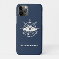 Nautical Theme Boat Name Navy Blue