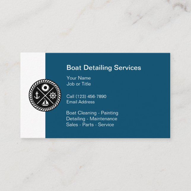 Nautical Theme Boating Business Card (Front)