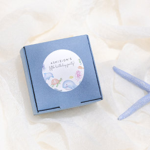 Nautical Theme Boys Birthday Party Classic Round Sticker