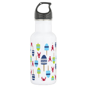 Nautical Theme Buoy and lobster monogrammed 532 Ml Water Bottle