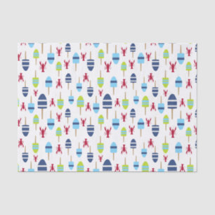 Nautical Theme Buoy and lobster monogrammed Tissue Paper