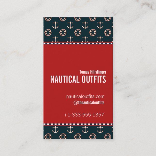 Nautical Theme Business Card (Front)