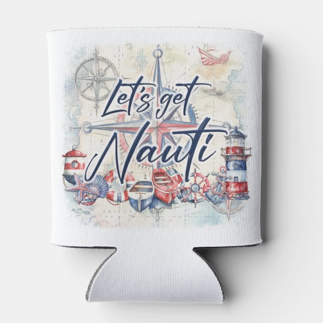 Nautical Theme Can Cooler (Back)