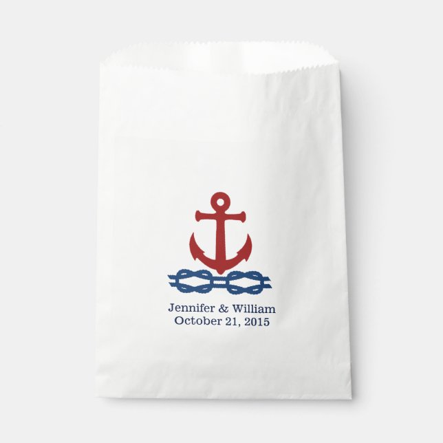 Nautical Theme Custom Wedding Favour Bag (Front)