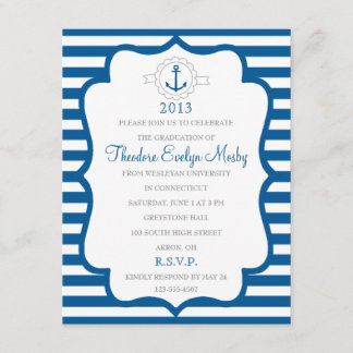 Nautical Theme Graduation Invitation