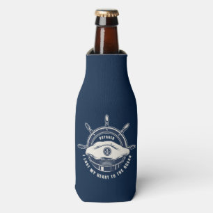 Nautical Theme Navy Blue Bottle Cooler