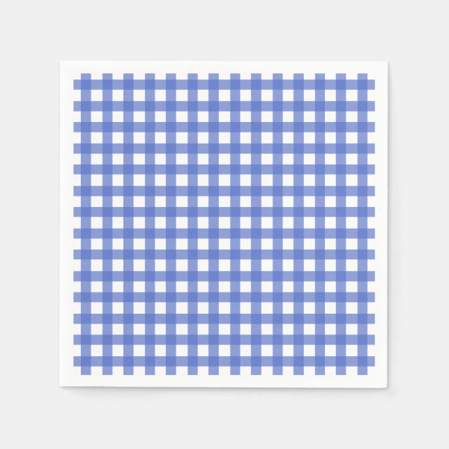Nautical Theme - Navy Blue Gingham Paper Napkins (Front)